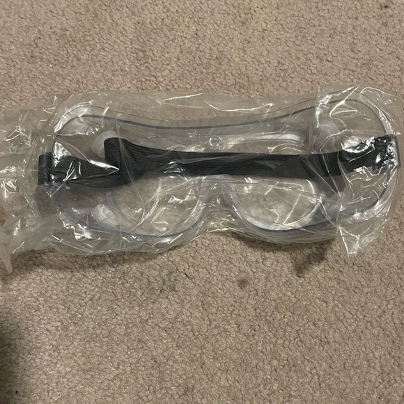 Clear Protective Goggles with Black Trim - Picture 2 of 2